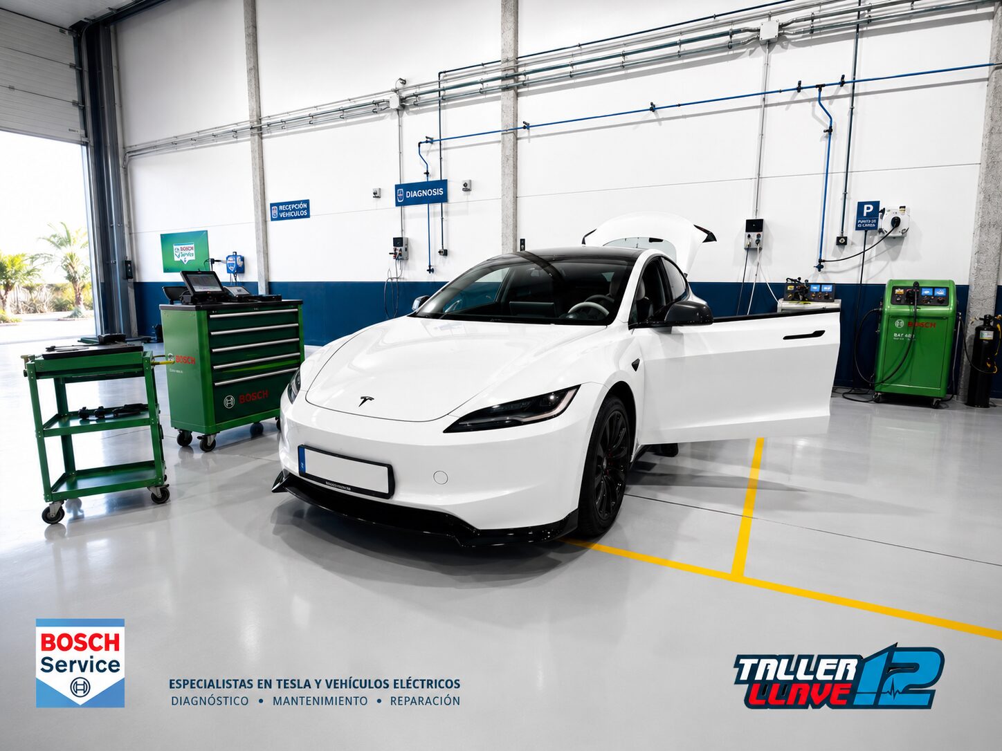 Tesla Model 3 en la zona de vehículos eléctricos
